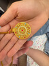 含春花足金999包銀琺瑯吉祥八寶羅盤吊墜黃金平安鎖古法鑲嵌掛墜 琺瑯八寶羅盤吊墜 34.7mm約15克包金1.1克 。 曬單實拍圖