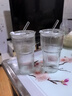 大容量豎紋吸管杯玻璃杯夏季女水杯冰美式咖啡冷飲杯家用杯子 竹節(jié)杯【單只】600ml 曬單實拍圖