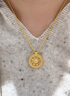 興穎古法金包銀旋轉(zhuǎn)八寶羅盤項(xiàng)鏈吊墜女鏤空鑲鉆圓牌掛墜鎖骨毛衣鏈 金1.2克-總重約14克-大號旋轉(zhuǎn)八寶羅盤 曬單實(shí)拍圖