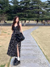 春乏2025夏季碎花吊帶連衣裙女小個(gè)子穿搭海邊沙灘裙雪紡a字長(cháng)裙子 黑色碎花吊帶款 M 建議100-110斤 曬單實(shí)拍圖