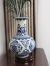 宋禮庭 SOGLYTIN景德鎮(zhèn)陶瓷輕奢青花瓷新中式古典花瓶客廳擺件仿古一對瓷器 青花瓷如意瓶 【好事成雙送底座】 曬單實(shí)拍圖