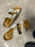 BIRKENSTOCK勃肯德國進(jìn)口新品女款鼠尾草綠牛皮絨面革Arizona雙扣拖鞋七夕 鼠尾草綠窄版1029215 35 曬單實(shí)拍圖