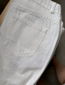 百圖betu女裝2025夏季新款牛仔褲遮肉顯瘦八分大白褲褲子女2504T82 白色 L 曬單實(shí)拍圖