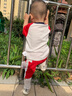 史努比（SNOOPY）童裝男童速干套裝兒童涼爽運(yùn)動(dòng)服學(xué)生短袖T恤短褲休閑服夏季薄款 曬單實(shí)拍圖