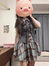 詩蒂淑法式學(xué)院風(fēng)藍(lán)色格紋連衣裙子女夏季2025新款氣質(zhì)辣妹收腰短裙套裝 套裝#5468 M 曬單實(shí)拍圖