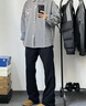 LEMANISM襯衫男潮牌涼感臘腸狗格子襯衫外套長(zhǎng)袖2025春季情侶款寬松襯衣女 黑色 S 曬單實(shí)拍圖