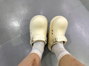 BEYS范丞丞同款小丑鞋半拖2025新款夏季廚師鞋厚底增高戶(hù)外女士洞洞鞋 沙色 39 曬單實(shí)拍圖