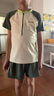 依帝企兒童泳衣男童分體速干青少年學生中大童雙層防尷尬游泳褲男孩泳裝 軍綠色 150 (4XL高135-145/65-80斤) 曬單實拍圖