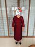 紫魅俏高端婚禮媽媽裝連衣裙高貴洋氣喜婆婆婚宴裝晚禮服時(shí)尚假兩件女裝 酒紅色【短袖】 2XL (建議125-135斤) 曬單實(shí)拍圖