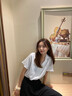 妙奕嘉白襯衫女白色襯衣女士短袖夏季新款2025洋氣輕奢高級感職業(yè)通勤風 日系v型翻領短袖襯衫【白色】 XL 【建議108-125斤】 曬單實拍圖