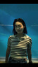 哥瑞美（GOREMAN）女裝夏季2025新款條紋冰絲針織衫正肩短袖T恤顯瘦Polo領(lǐng)短款上衣 杏色條紋 L 【建議100-120斤】 曬單實(shí)拍圖
