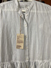 無印良品（MUJI）女式 漢麻 棉 短袖連衣裙 女裝裙子25年夏季寬松透氣長(zhǎng)裙BC2MJC5S 米白色條紋 S （155/80A） 曬單實(shí)拍圖