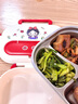 OQB德國316不銹鋼飯盒上班族飯盒保溫餐盒可微波爐加熱分格飯盒便當 316不銹鋼【紅白】2分格(2 1000ml 曬單實(shí)拍圖