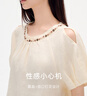 飛鳥和新酒【亞麻小衫】2025夏季新款設(shè)計(jì)感圓領(lǐng)亞麻短袖襯衫女 淡黃HCF01 S 曬單實(shí)拍圖