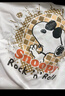 史努比（SNOOPY）童裝兒童短袖套裝男女童純棉t恤防蚊褲 白色格子+藍(lán)色努比  110 曬單實(shí)拍圖