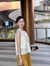 艾美琦美（AIMEIQIMEI）休閑褲女2025年小個(gè)子衣服女裝夏季新款氣質(zhì)顯瘦闊腿褲套裝兩件套 米色上衣+黃色褲子 L 曬單實(shí)拍圖