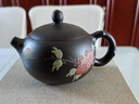 尊壺宜興紫砂壺西施壺手工茶具泡茶壺黑泥禮盒裝 泥繪國色天香壺 曬單實(shí)拍圖