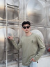 名創(chuàng)優(yōu)品（MINISO）重磅T恤男長(zhǎng)袖2025秋季新款純棉圓領(lǐng)內(nèi)搭上衣男生春秋打底衫衣服 棕櫚綠(生機(jī)胸標(biāo)) XL 180(不起球不掉色) 曬單實(shí)拍圖