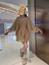 若盼時(shí)尚鏤空吊帶連衣裙套裝女秋2025新款寬松顯瘦開(kāi)衫長(cháng)袖毛衣兩件套 單件毛衣開(kāi)衫 M 98-108斤 曬單實(shí)拍圖