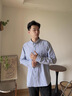 哈吉斯（HAZZYS）男裝 春秋款商務(wù)休閑男襯衣純棉條紋長(zhǎng)袖襯衫男ASCZK1CCX40 青綠色TG XL （180/100A 50） 曬單實(shí)拍圖