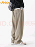 吉普（JEEP）休閑褲男秋冬季寬松直筒褲子男士潮流百搭運動(dòng)男褲 綠色 5XL 曬單實(shí)拍圖