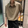 芮蔓菲（RUIMANFEI）潮牌中袖襯衫男士短袖高級感痞帥衣服2025新款夏季薄款七分袖襯衣 CS282白色（單件上衣） M （95-110斤） 曬單實(shí)拍圖