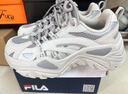 FILA 斐樂魚刺SOFIA老爹鞋女鞋厚底增高時尚休閑鞋復(fù)古反光運動鞋 南極灰/合金灰-AG 36 曬單實拍圖