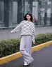 FILA 斐樂官方楊冪同款梭織長(zhǎng)褲時(shí)尚簡(jiǎn)約寬松休閑褲子女 淡奶油紫-PU L （170/70A/L） 曬單實(shí)拍圖