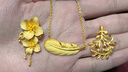 周生生永系列  足金樹(shù)葉型黃金吊墜女款 項墜不含素金項鏈 50461P計價(jià) 3.51克(含工費100元) 曬單實(shí)拍圖