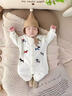G. DUCKKIDS新生嬰兒衣服開春外出服男寶寶春裝針織連體衣嬰幼兒毛衣嬰童哈衣 寶寶單層爬服 66cm (建議5-14斤) 曬單實(shí)拍圖
