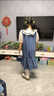 佐緋絡(luò )盤(pán)扣國風(fēng)女童夏季連衣裙2025洋氣女孩超好看牛仔裙大童夏裝小香風(fēng) 藍色 120 曬單實(shí)拍圖