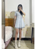 微光里藍(lán)色清純甜美polo連衣裙女收腰顯瘦溫柔風(fēng)夏季新款學(xué)院風(fēng)少女裙子 襯衫裙+短褲 淺藍(lán)色M 90-100斤 曬單實(shí)拍圖