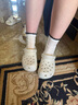 卡駱馳（CROCS）白鹿同款經(jīng)典閃耀云朵洞洞鞋女士休閑鞋沙灘鞋|207241 粉筆色-0WV 39 (250mm) 曬單實(shí)拍圖