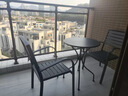 陽臺小桌椅茶幾塑木庭院花園茶桌組合休閑椅奶茶店露臺桌椅三件套 黑色巴克2椅+60黑絲玻璃圓桌 曬單實拍圖