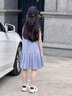 女童連衣裙2025新款夏季POLO裙初中生女孩裙子薄款超好看韓系兒童 灰色 150 曬單實(shí)拍圖
