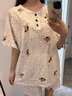 另約韓版ins風純棉睡衣女夏季新款短袖短褲斑點狗狗可外穿家居服套裝 E118 波點小狗 L 曬單實拍圖
