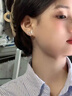DAWOS925純銀粉鉆愛心蝴蝶耳釘女輕奢小眾高級感耳環(huán)甜酷風氣質潮耳飾 白金色（配膠塞） 曬單實拍圖