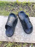奧康2025夏季新款真皮一字拖鞋男外穿防滑防臭休閑涼鞋透氣男士沙灘鞋 黑色-1255721045H 【順豐包郵】 43 (265mm) 【標準皮鞋尺碼】 曬單實(shí)拍圖