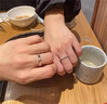 DRAGBOLL鉆戒女對戒紙短情長情侶戒指活口可調(diào)節(jié)送女友生日七夕情人節(jié)禮物 白金色女戒（開口） 曬單實拍圖