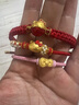 石光年輪Hello Kitty50周年黃金凱蒂貓足金999轉(zhuǎn)運珠項鏈蝴蝶結(jié)手鏈送禮物 足金蝴蝶結(jié)+送編繩 曬單實拍圖