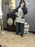 俞兆林（YUZHAOLIN）男士睡衣秋冬珊瑚絨長袖套裝青年冬季加絨加厚可外穿家居服 NSCJF-L205舒棉絨黑色 XL (建議125-150斤) 曬單實拍圖