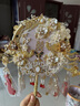 京樂家雙面團扇結婚禮物成品喜扇中式新婚扇子新娘遮面古風秀禾出嫁訂婚 【成品】雙喜臨門+高檔禮盒扇架 曬單實拍圖