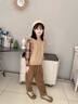 木木屋女童秋裝套裝新款兒童衛(wèi)衣褲子春秋季6-12歲大童衣服女孩兩件套潮 卡其色 160 尺碼13~14歲【150-160cm】 曬單實拍圖