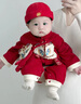 G.DUCKKIDS小黃鴨一周歲禮服男寶寶抓周衣服國風百天百日宴滿月嬰兒衣服夏季 紅色+香囊 73cm 73碼3-7月建議寶寶6-8公斤 曬單實拍圖