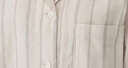 無印良品（MUJI）女式 無側縫雙層紗織 睡衣 家居服套裝  淡黃色條紋 M  曬單實拍圖
