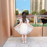 G.duck小黃鴨童裝女童連衣裙夏季2025新款中小童公主裙夏天女孩網(wǎng)紗裙子 杏色 90 建議【1歲半-2歲】 曬單實(shí)拍圖