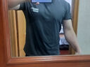 男士工地上班工作耐磨耐臟短袖T恤衣服便宜冰絲速干半袖打底衫-SL 短袖AMN-黑色+深灰 5XL 碼【175-195斤】 曬單實(shí)拍圖