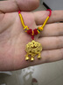 中國黃金（CHINA GOLD）黃金小金鎖福字項(xiàng)鏈女足金長命鎖嬰兒寶寶平安鎖鈴鐺吊墜周歲禮物 長命鎖項(xiàng)鏈 約2.2g【重版】-配紅繩 曬單實(shí)拍圖