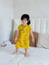 千碩森2025提花兒童旗袍透氣舒適生日禮服夏季連衣裙純色氣質(zhì)新中式旗袍 姜黃提花旗袍(花紋不定) 110 曬單實拍圖