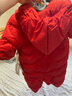 英氏新生嬰兒外出服保暖連帽哈衣冬季男女寶寶羽絨長(cháng)袖連體衣超韌絨 紅色 80 cm （建議9-18個(gè)月） 曬單實(shí)拍圖